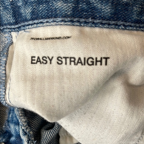 7 For All Mankind Women's Straight Leg Jeans - Blue - Picture 8 of 11